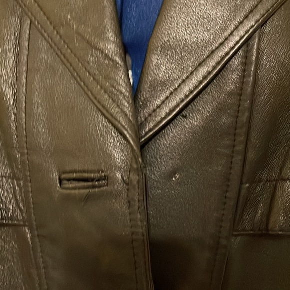 Worthington, women’s genuine leather coat with belt and pockets (Mlb) - Picture 10 of 16